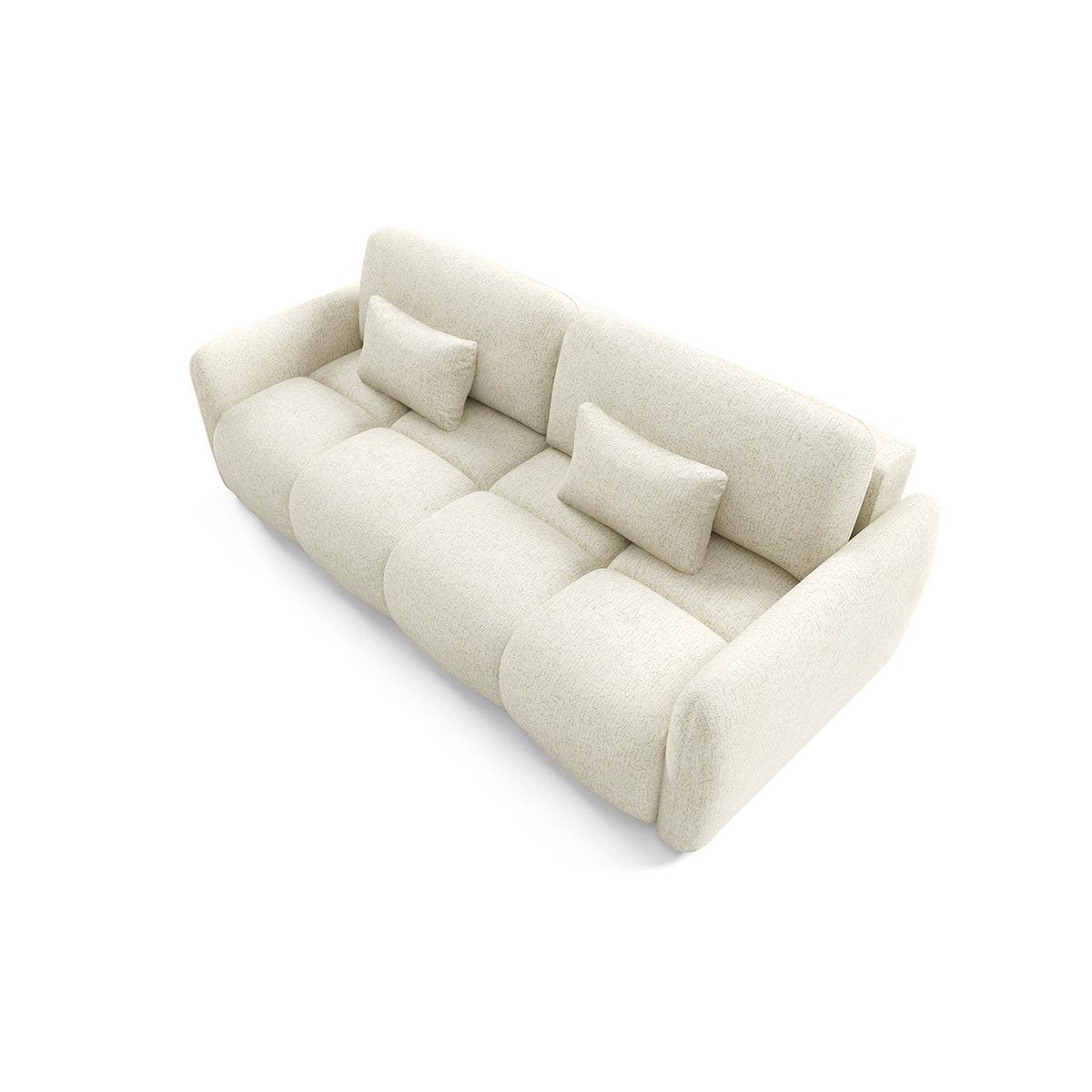 SOFA Vittoria 3 Sitzplätze Cremefarben - Weiß, Holz (236/95/121cm) - Petits-meubles