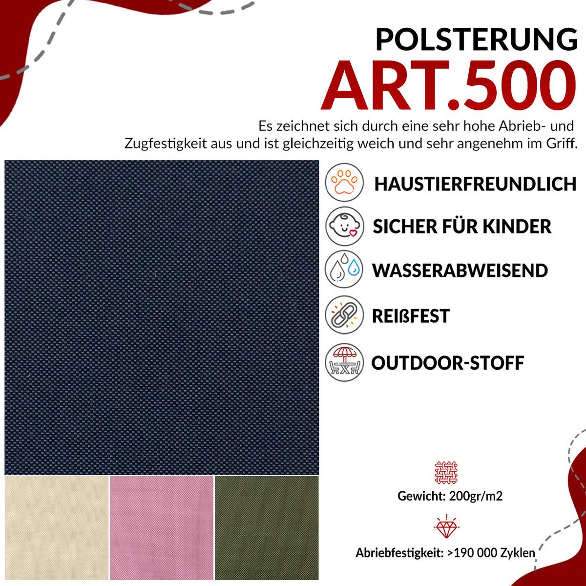 GARTENMÖBEL-SET ELBA: 1x Tisch, 2x Sofa - Beige - Beige, Textil - MKS