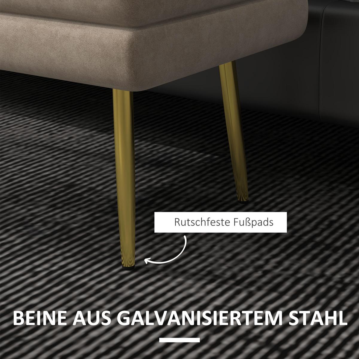 TRUHENBANK mit Stahlbeine, Beige - Beige, Kunststoff (37.5/43/79.5cm) - HOMCOM