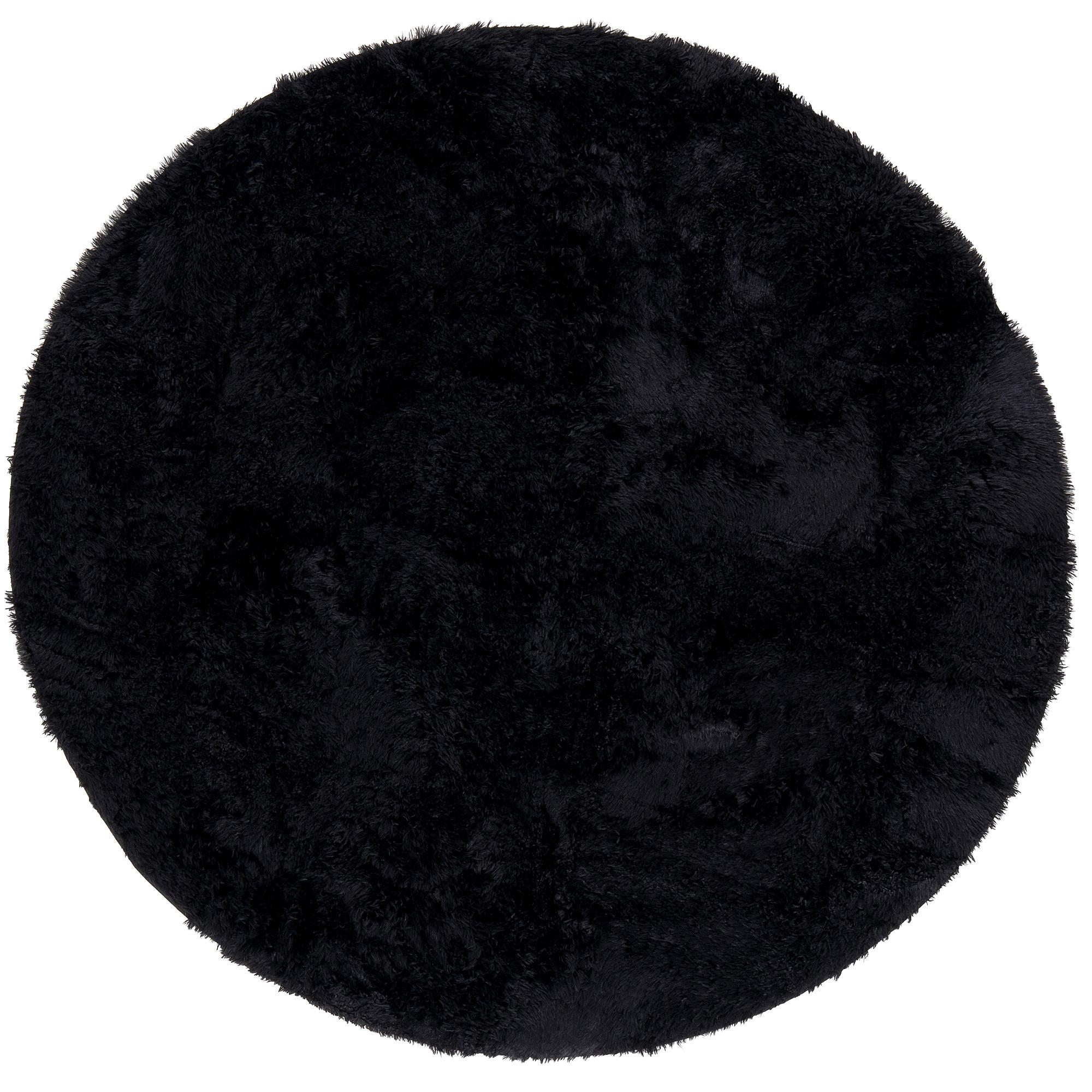 HOCHFLOR SHAGGY TEPPICH FLUFFY RUND - Schwarz, Textil (120/120cm) - Pergamon