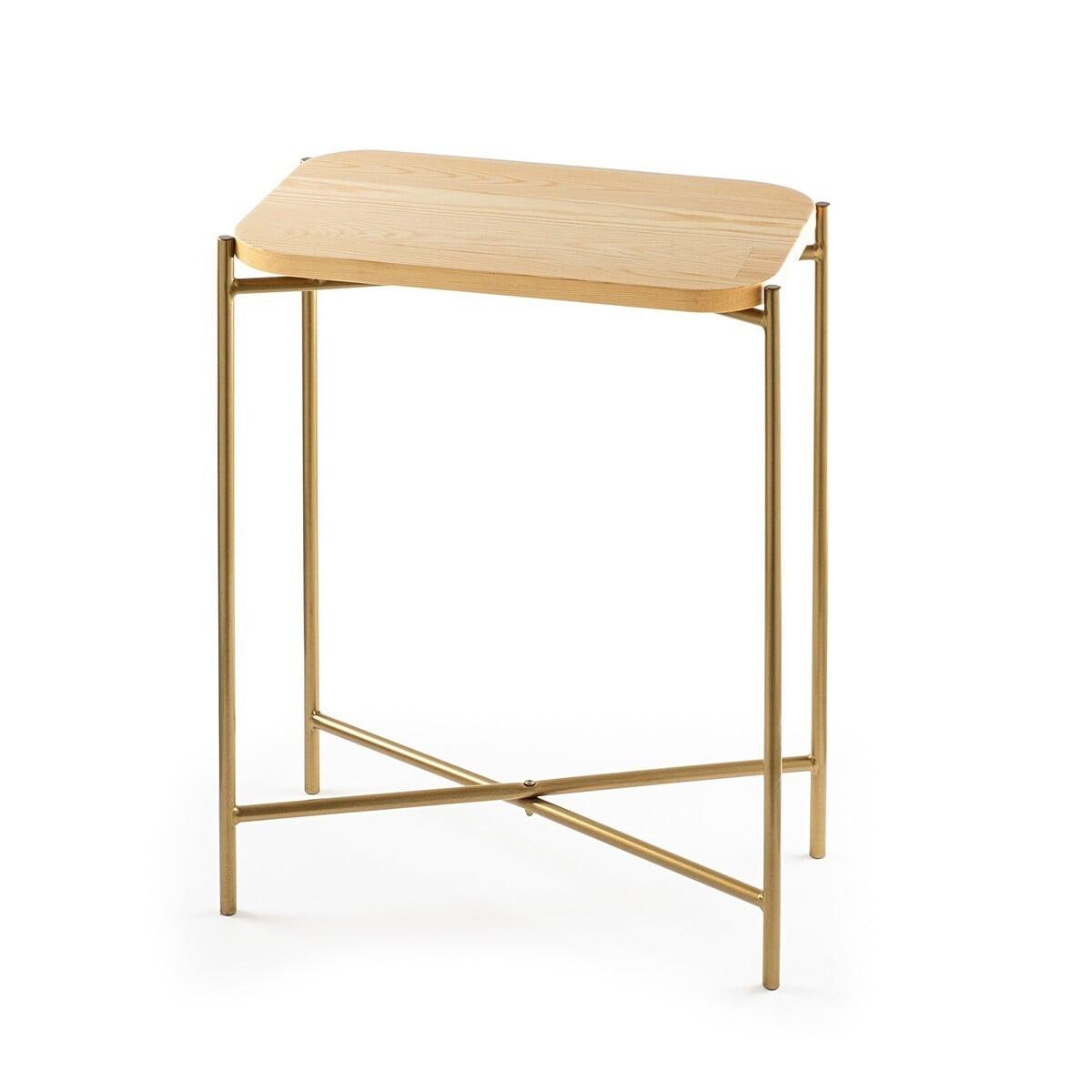 RECHTECKIGER beistelltisch mit metallfüssen 26/40/56 cm - Goldfarben, Metall (60/26/56cm) - Calicosy