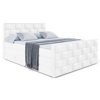 BOXSPRINGBETT ZAFIRA KING - 180 x 200 - H3/H4 - Weiß Hochglanz - Weiß Hochglanz, Holzwerkstoff (180/200cm) - ALTDECOR