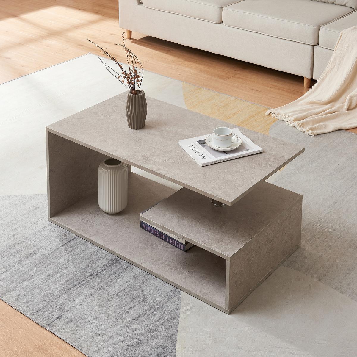 COUCHTISCH Haarlem 50/90/41 - Graubraun, Holzwerkstoff (90/50/41cm) - [en.casa]