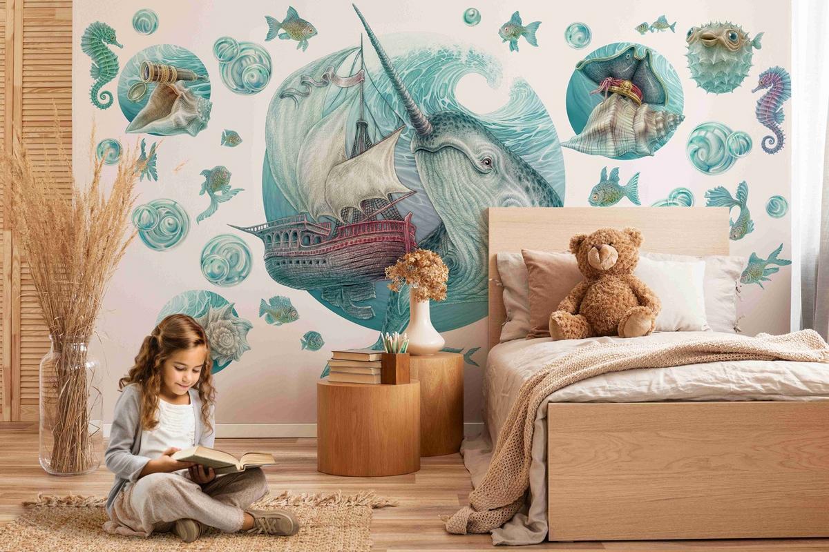 WANDAUFKLEBER 100x103cm - Seeexpedition - Multicolor, Kunststoff (100/103/0.1cm) - Wallfluent