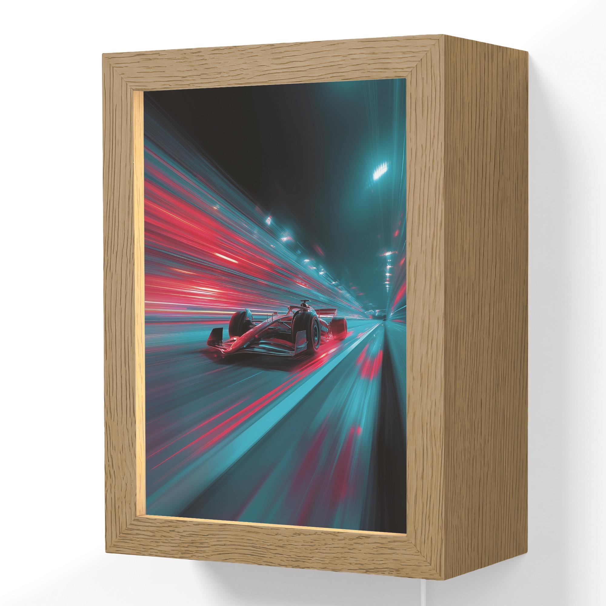 WANDLEUCHTE Rennwagen - Rot - Geschwindigkeit 15x20 cm - Türkis, Holzwerkstoff (15/20/8cm) - OnlyWow
