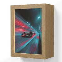 WANDLEUCHTE Rennwagen - Rot - Geschwindigkeit 15x20 cm - Türkis, Holzwerkstoff (15/20/8cm) - OnlyWow