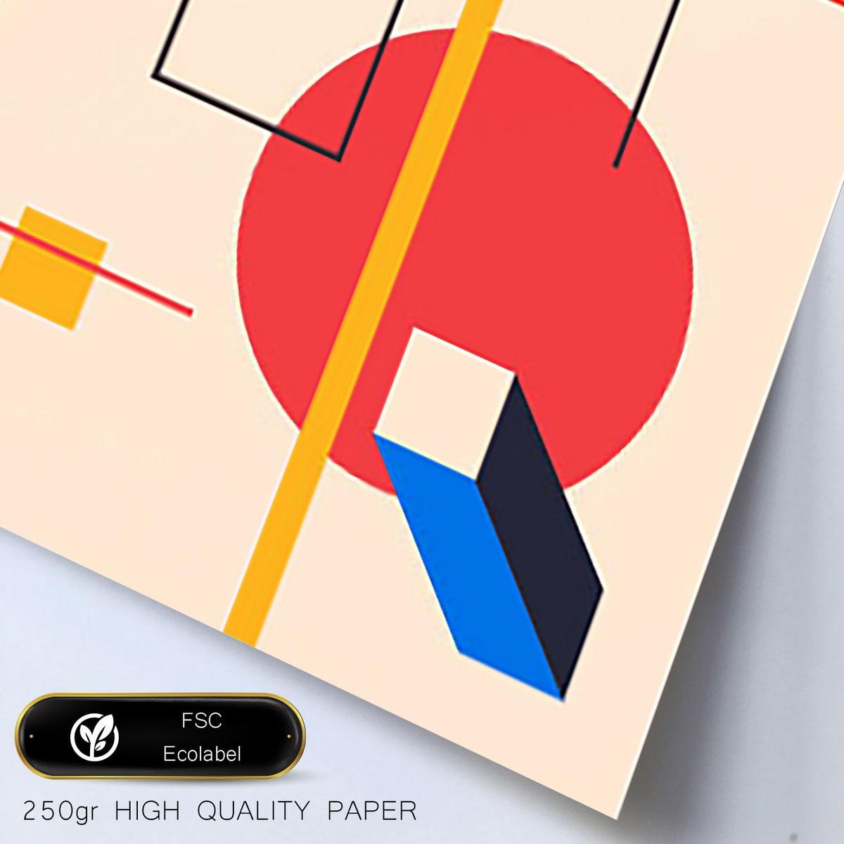 POSTER Set Mit 6 Drucken Im Bauhaus 2 Geometrische Designkollektion Drucke Mit Ästhetische Dekorative Rahmen Für Zuhause A3 & A4 Schwarzer Rahmen - Schwarz, Papier (29/3cm) - Nacnic