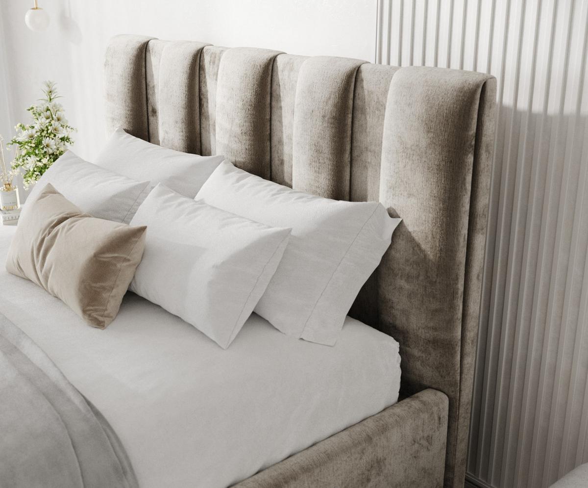 POLSTERBETT Loom 120/200 cm Beige im Lotta Stoff - Beige/Naturfarben, Holz/Holzwerkstoff (120/200cm) - AltaBeds