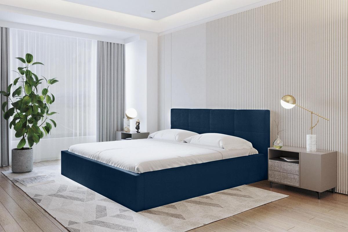 POLSTERBETT Monor 160/200 cm in Blau – mit Bettkasten und viel Komfort - Blau/Schwarz, Holz/Holzwerkstoff (160/200cm) - AX Living