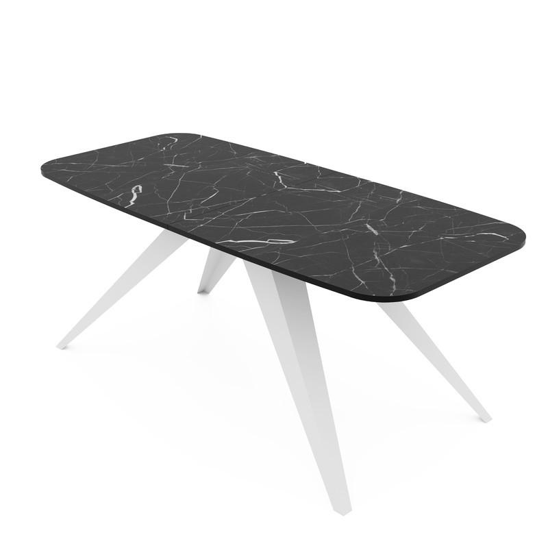 AUSZIEHTISCH FENTO 180/90/76 cm, Weiß / Grigia Pietra (Steingrau) - Weiß/Grau, Holzwerkstoff/Metall (90/180/76cm) - Idohome