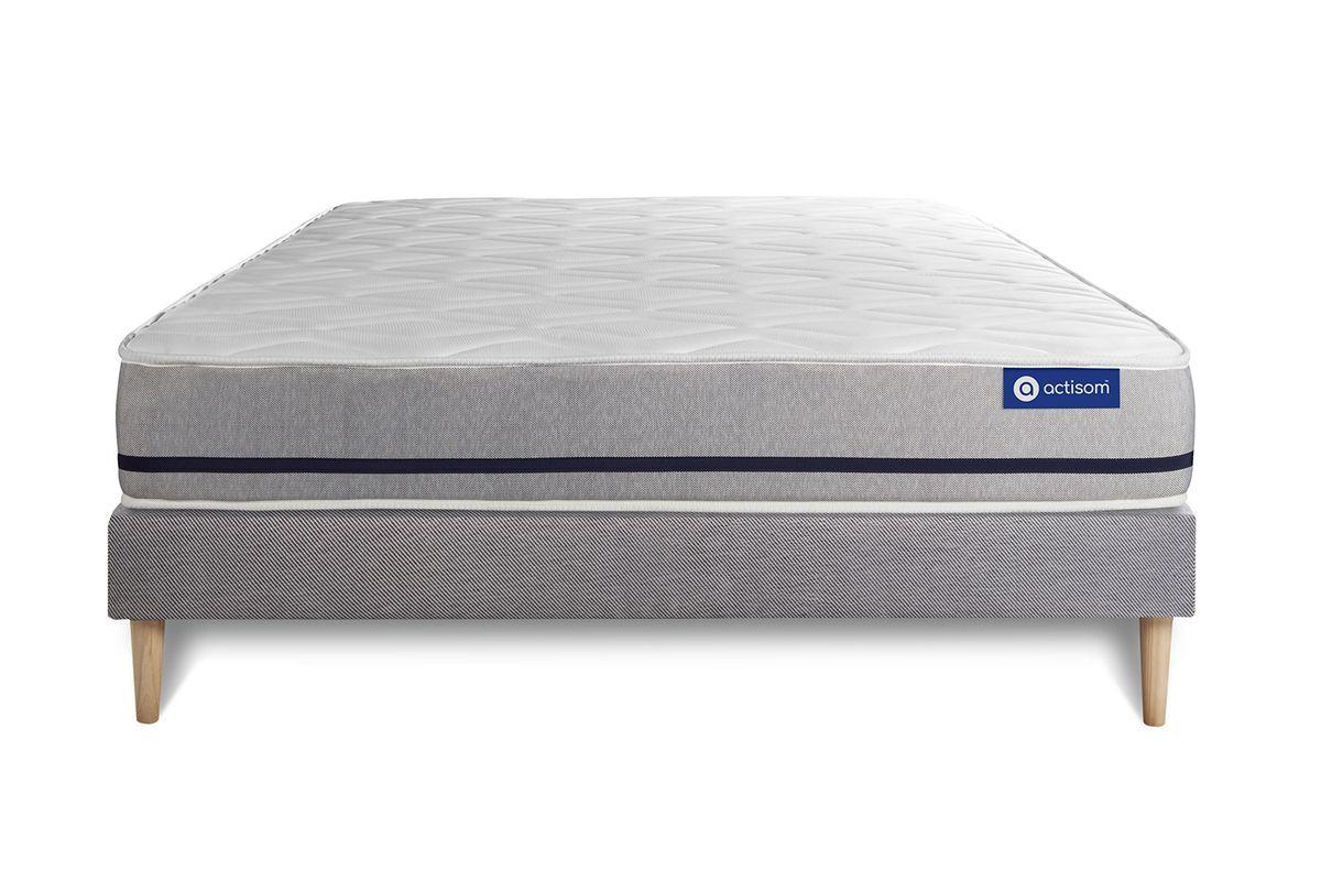BETT Actimemo soft Memory-Schaum 200 x 200 cm h2 - Kit Bettgestell Grau - Beige/Grau, Karton/Holz (200/200cm) - ACTISOM