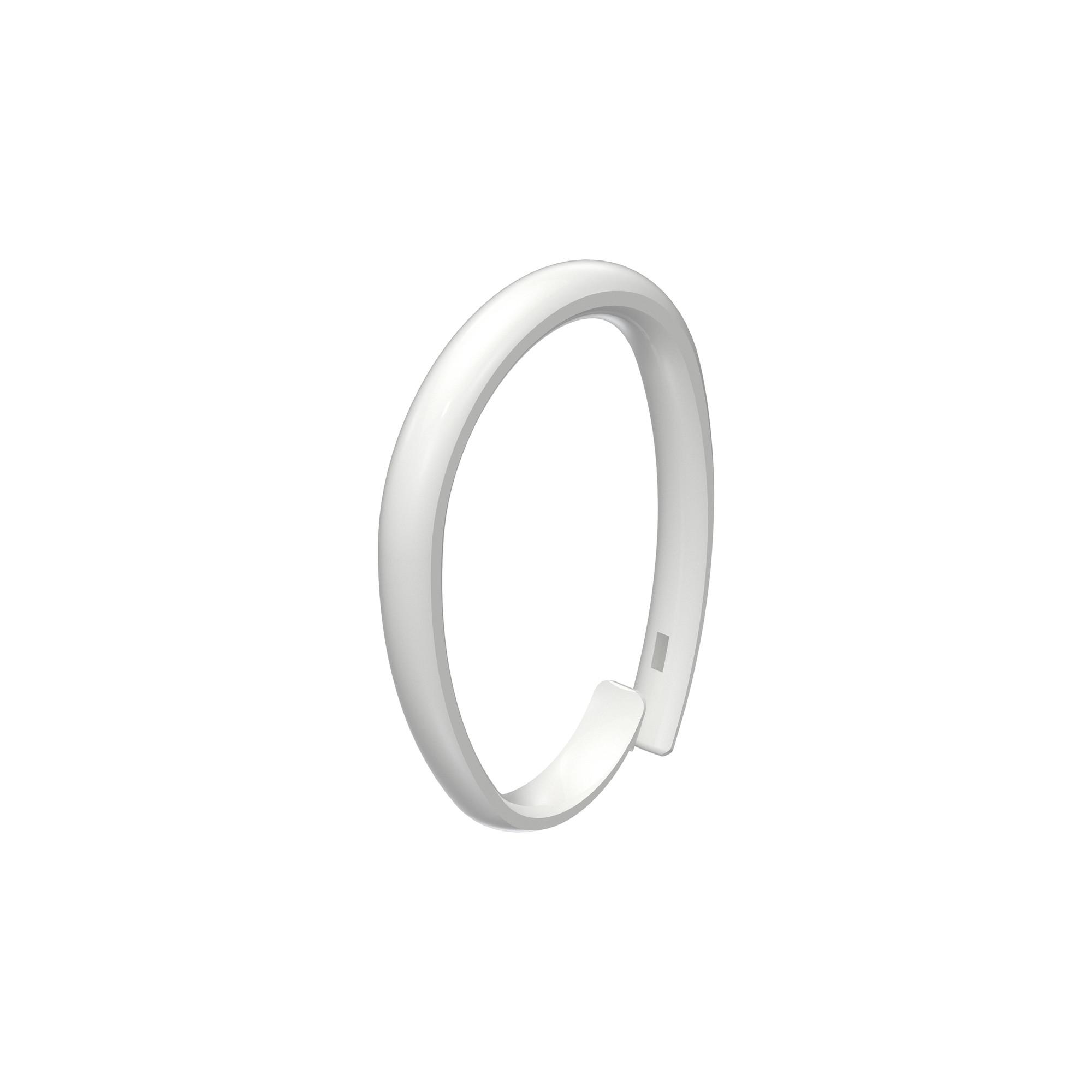 DUSCHVORHANGRINGE verschließbar 65/49 mm für Duschvorhangstange / Spannstange, Weiß, Packung 10 Stück - Weiß, Kunststoff (35cm) - INTERDECO
