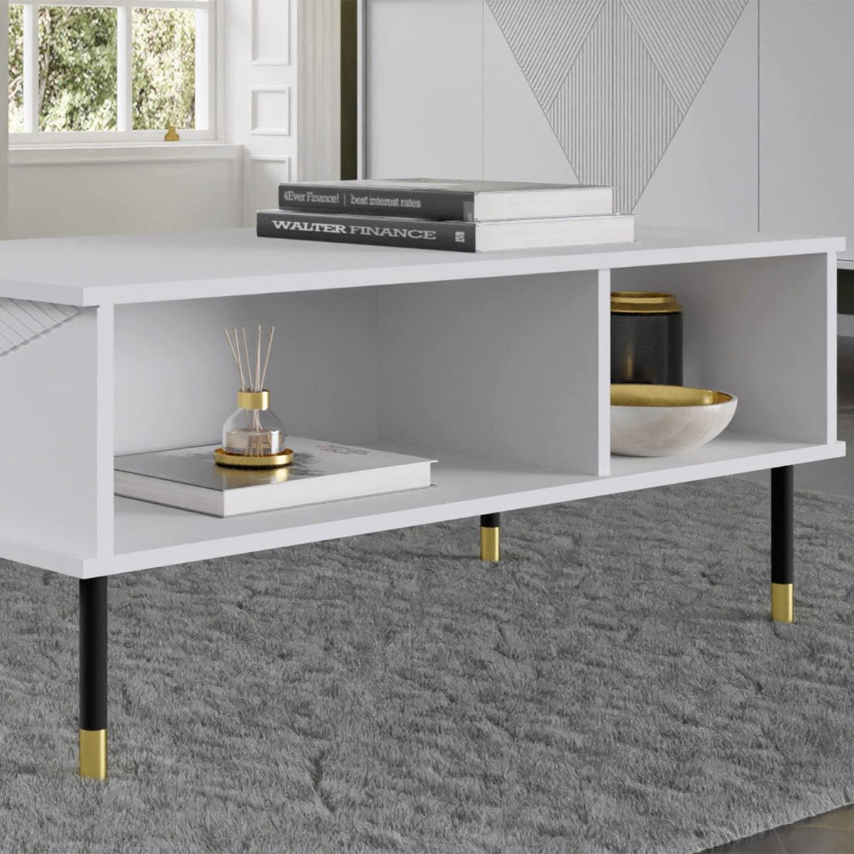 COUCHTISCH Aglaé Weiß - Weiß, Holzwerkstoff (55/110/45cm) - Petits-meubles