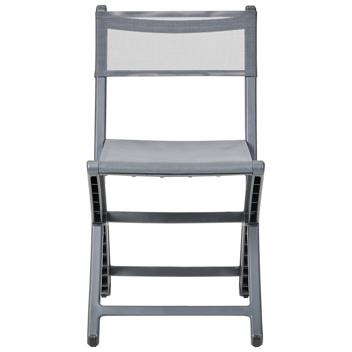 GARTENSTUHL 4er-Set Dunkelgrau Talca - Dunkelgrau, Kunststoff (45/83/53cm) - Beliani