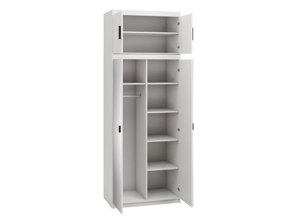 KLEIDERSCHRANK Elena 2D + Schrankaufsatz - Eichefarben/Schwarz, Holzwerkstoff/Kunststoff (90/246/53cm) - MIRJAN24