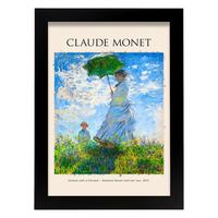 POSTER Frau Mit Regenschirm A4 Schwarzer Rahmen - Schwarz, Papier (29.7/5/21cm) - Nacnic