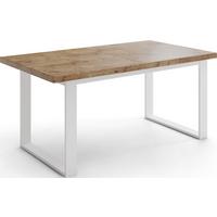 ESSTISCH Sana rechteckig ausziehbar, Lancelot Eiche 160/240/90/75 cm - Eichefarben/Weiß, Holzwerkstoff/Metall (90/240/75cm) - WFL GROUP