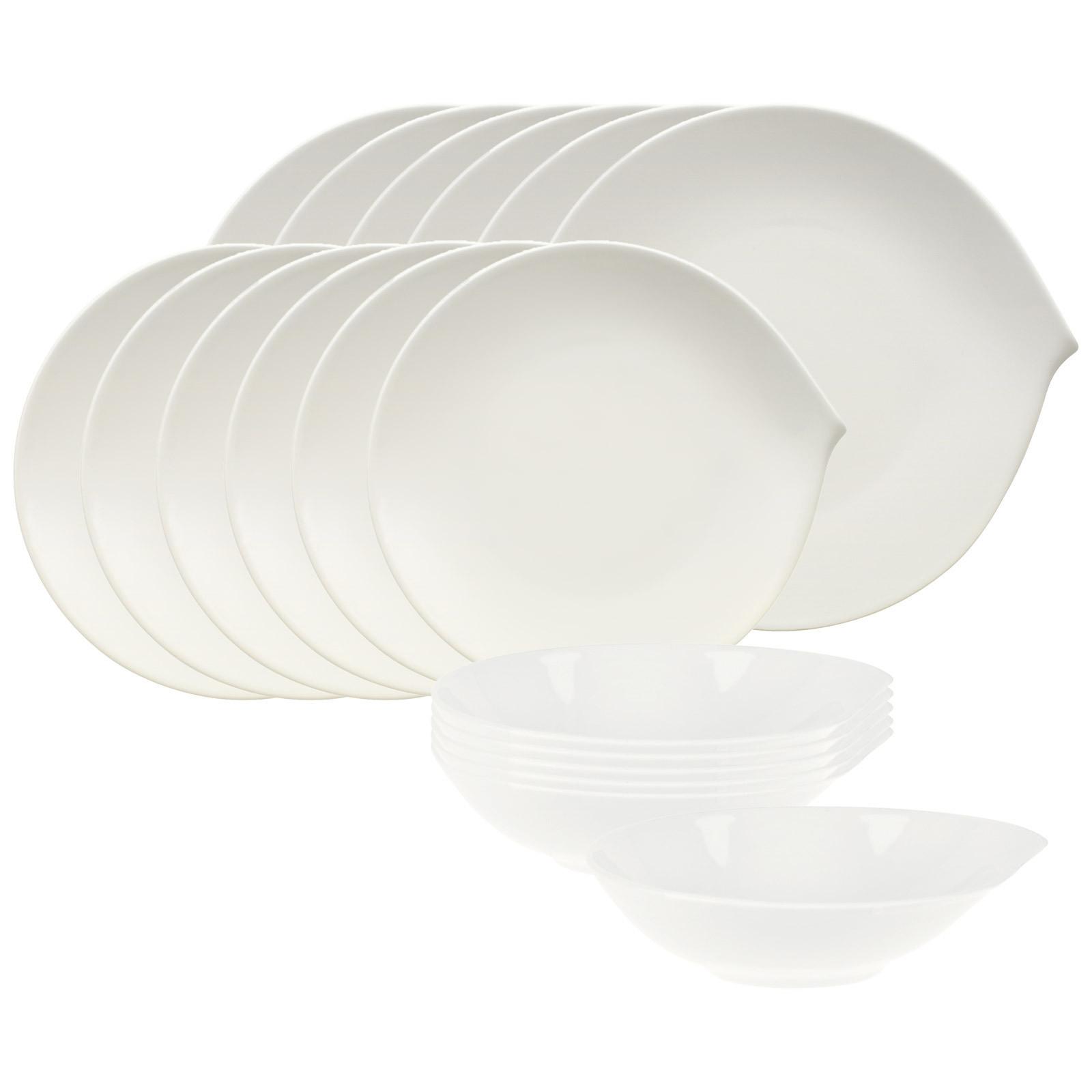TAFELSERVICE Flow weiß 18-tlg. - Weiß, Keramik (2/2/2cm) - Villeroy & Boch