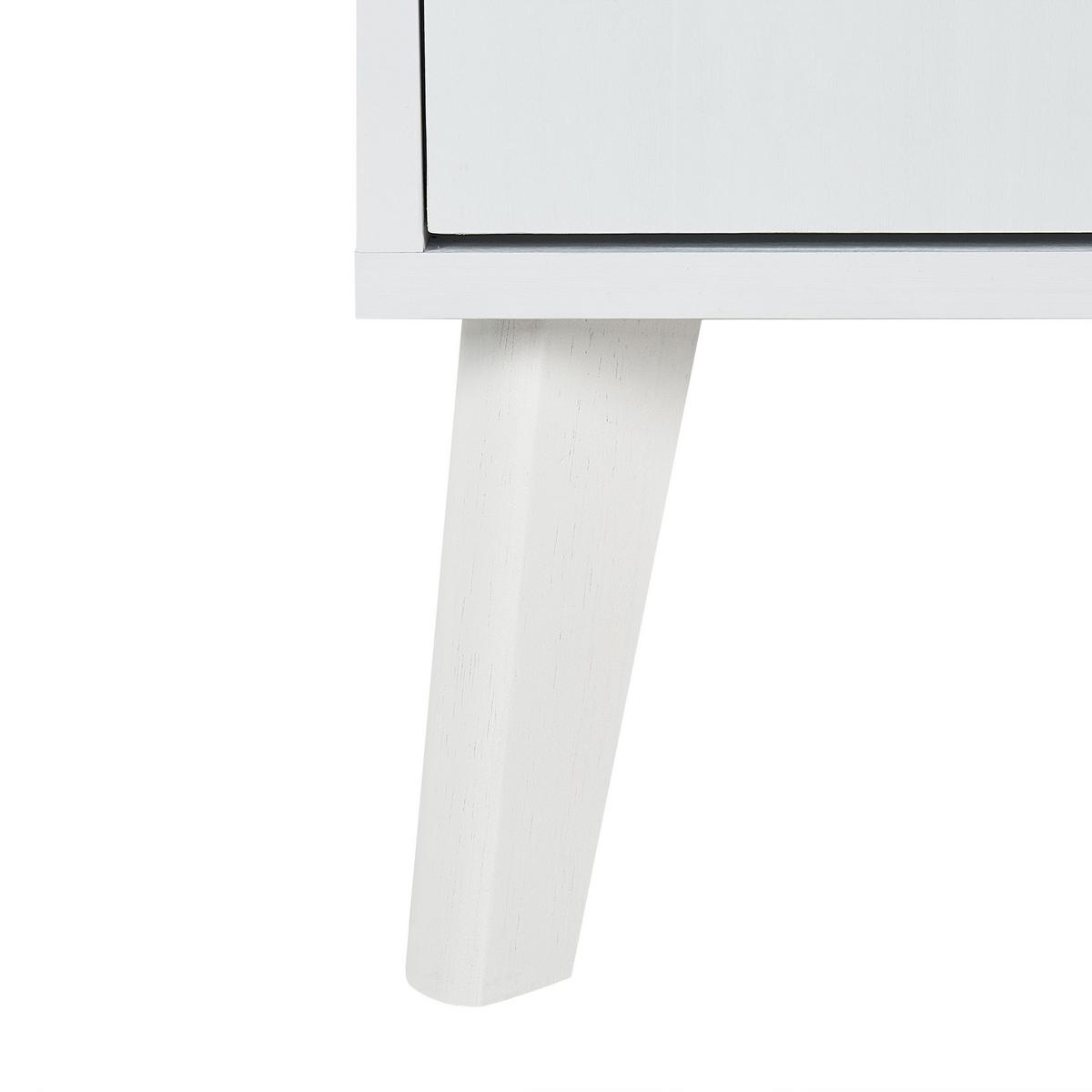 TV-MÖBEL Weiß, Beige PARTON 39/140/45 cm - Weiß, Holzwerkstoff (140/45/39cm) - Beliani
