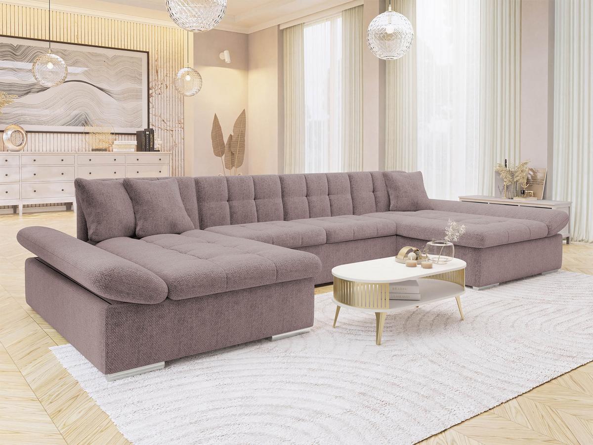 WOHNLANDSCHAFTEN Alia Premium - Hellbraun, Holz/Textil (360/75/160cm) - MIRJAN24