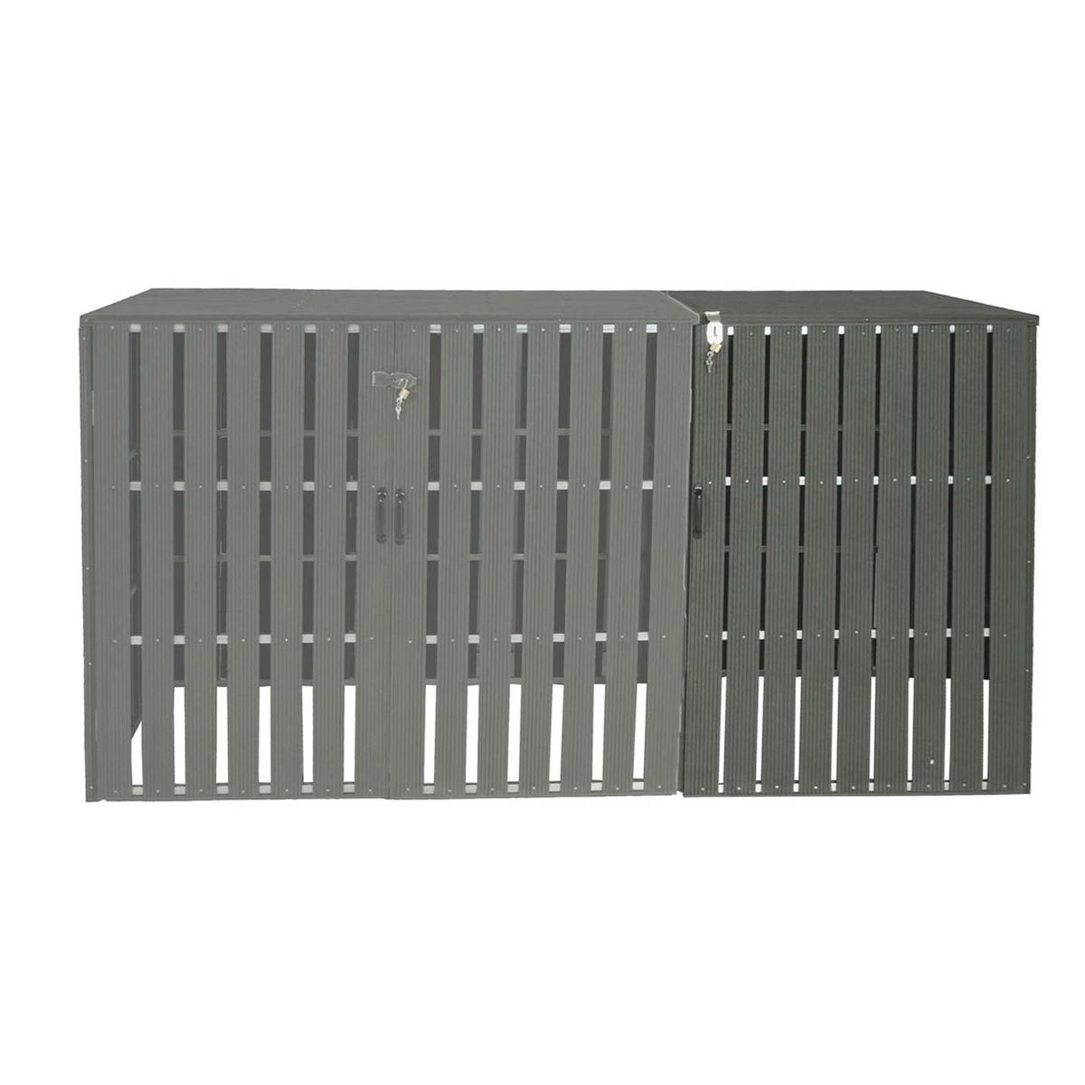 MÜLLTONNENBOX ERWEITERUNG Grau - Grau, Metall (76/115/100cm) - MCW