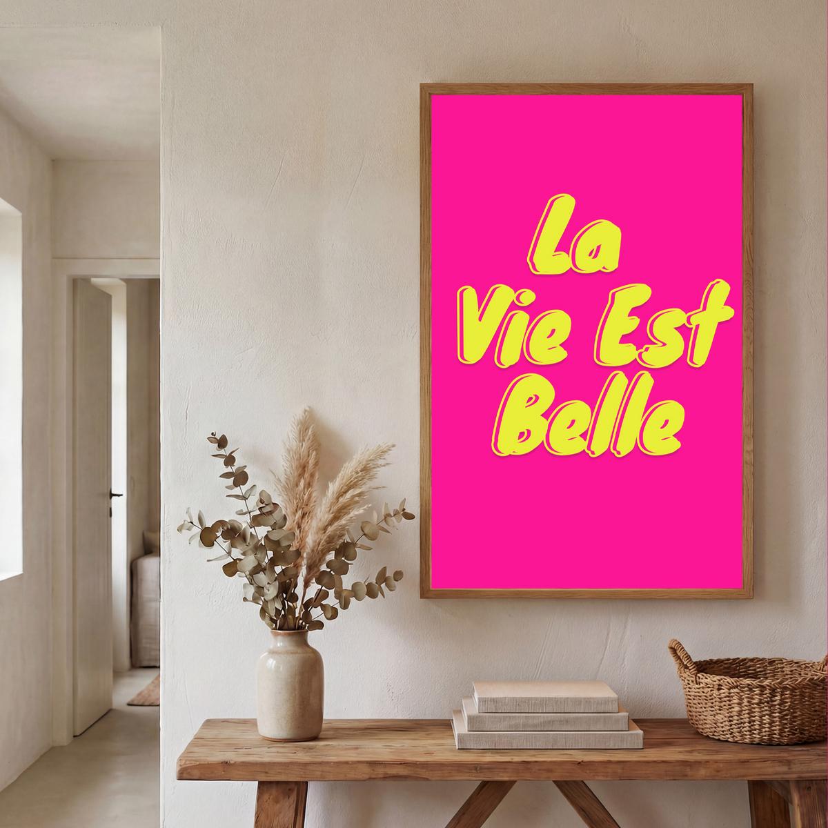 WANDLEUCHTE MIT AKKU Zitat - Retro - Rosa 60x90 cm - Pink, Holzwerkstoff (60/90/8cm) - OnlyWow