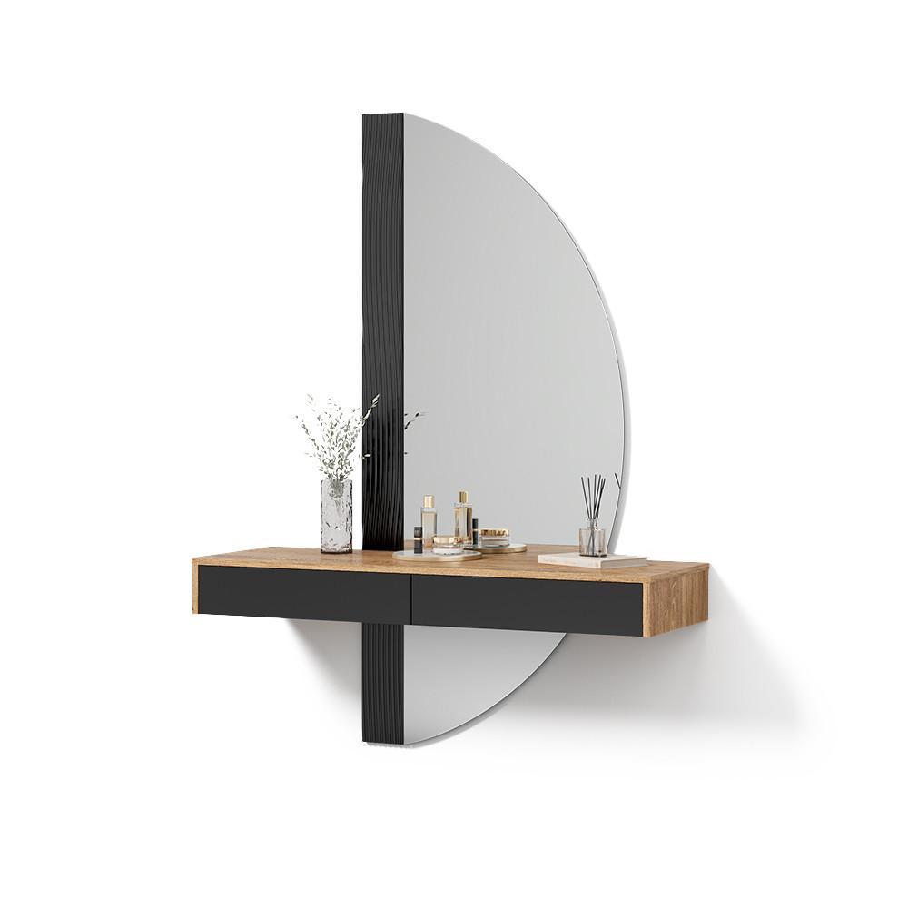 SCHMINKTISCH Ascona Schwarz 120 cm mit 2 Schubladen - Schwarz, Holzwerkstoff (120/161.1/40cm) - Livinity®