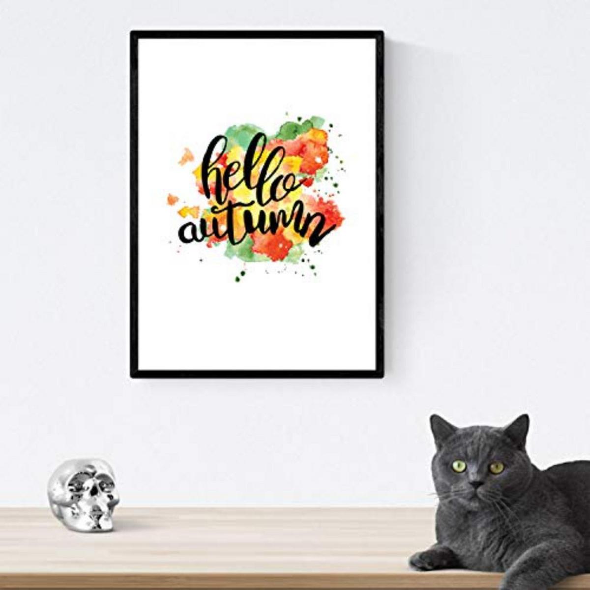 POSTER Set mit 4 Seasons Of The Year A3 Schwarzer Rahmen - Schwarz, Papier (29.7/3cm) - Nacnic