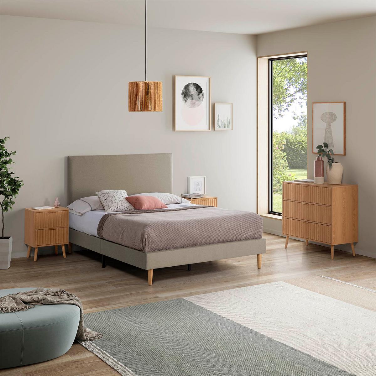 POLSTERBETT + kopfteil 160x200 cm Aura, Beige - Beige, Textil (200/160/90cm) - VS Venta-stock