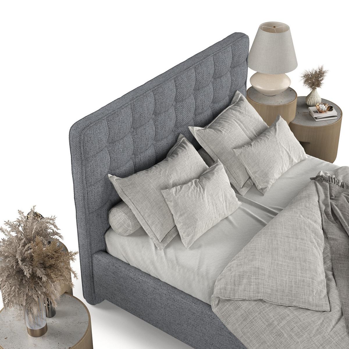 POLSTERBETT Paloma 120/200 cm Grau im Neve Stoff - Naturfarben/Grau, Holz/Holzwerkstoff (120/200cm) - AltaBeds