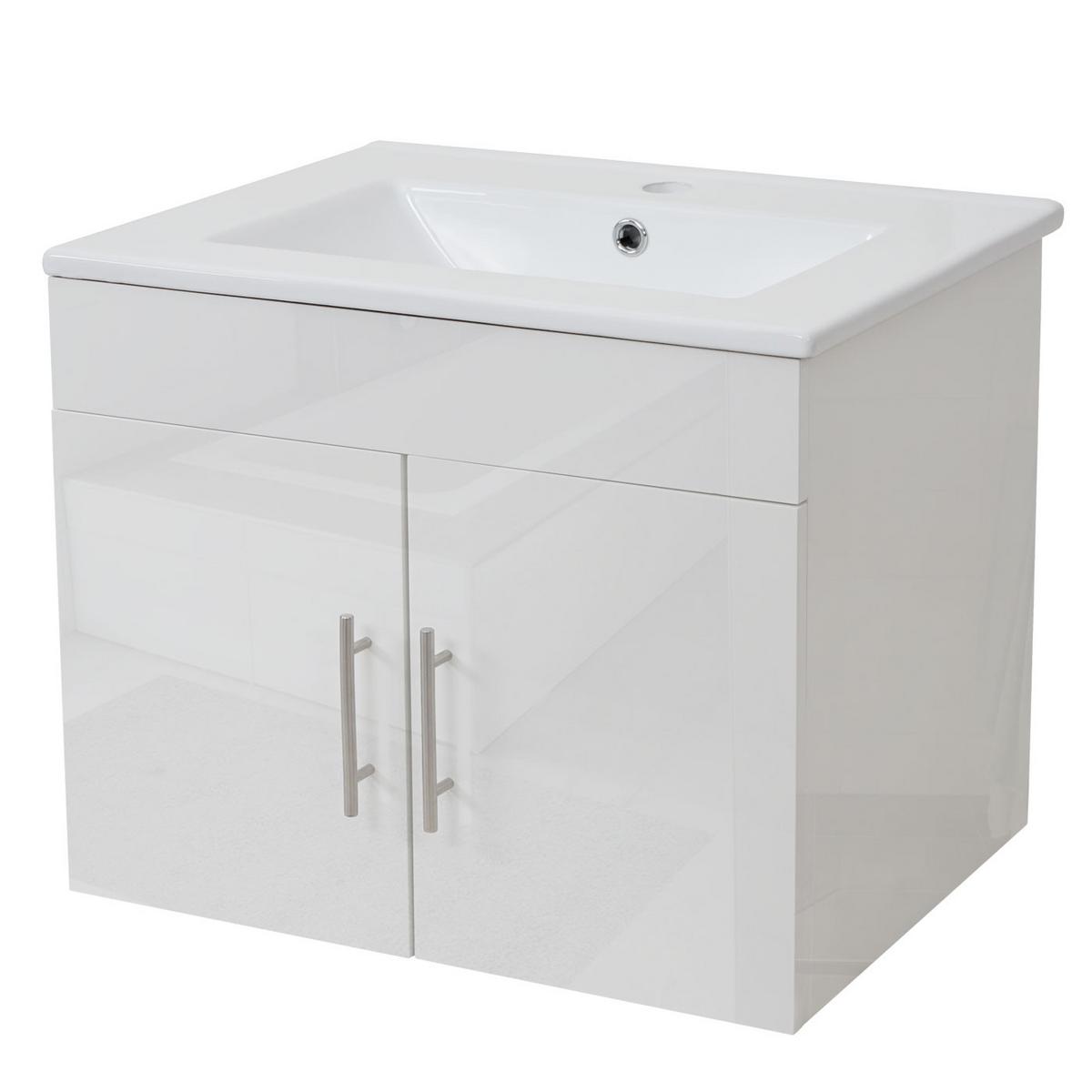 WASCHBECKEN + UNTERSCHRANK Reinweiß - Weiß, Holzwerkstoff (61/50/48cm) - MCW