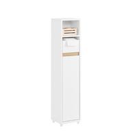 TOILETTENSCHRANK, Badschrank schmal, 20x96x20cm, Weiß - Weiß, Holzwerkstoff (20/96/20cm) - SoBuy