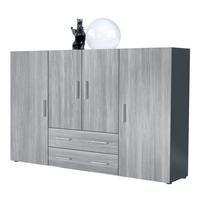 HIGHBOARD Nora Türen in Avola-Anthrazit - Anthrazit, Holzwerkstoff (166/106/35cm) - Vladon