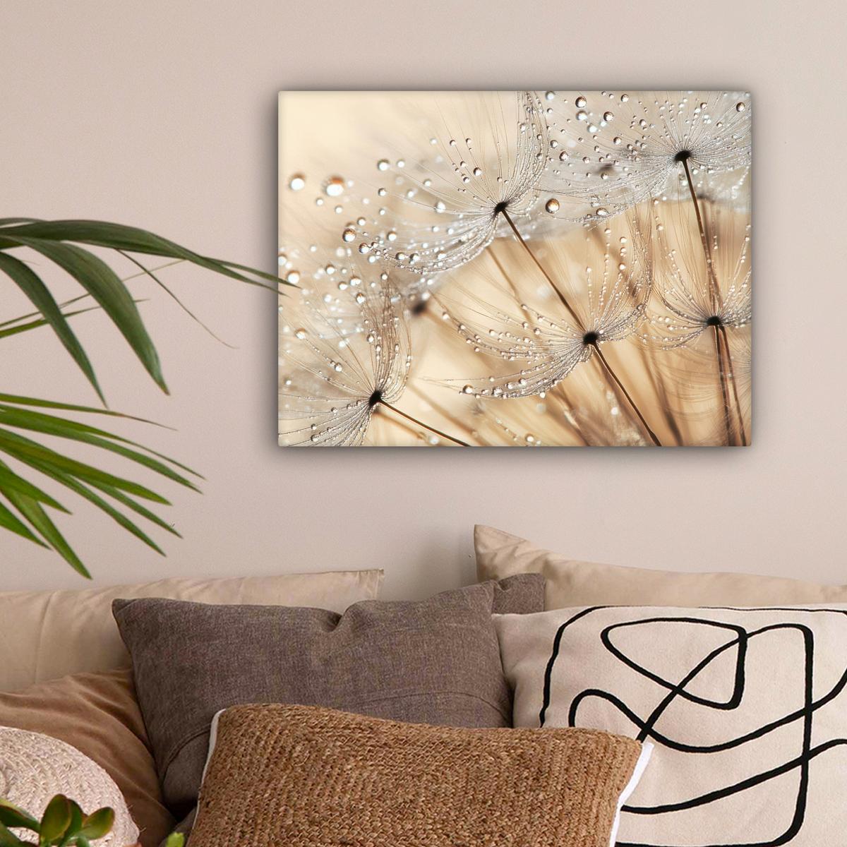 LEINWANDBILD Löwenzahn - Abstrakt - Natur - Beige Wandbild 40x30 cm - Braun, Textil (40/30cm) - MuchoWow