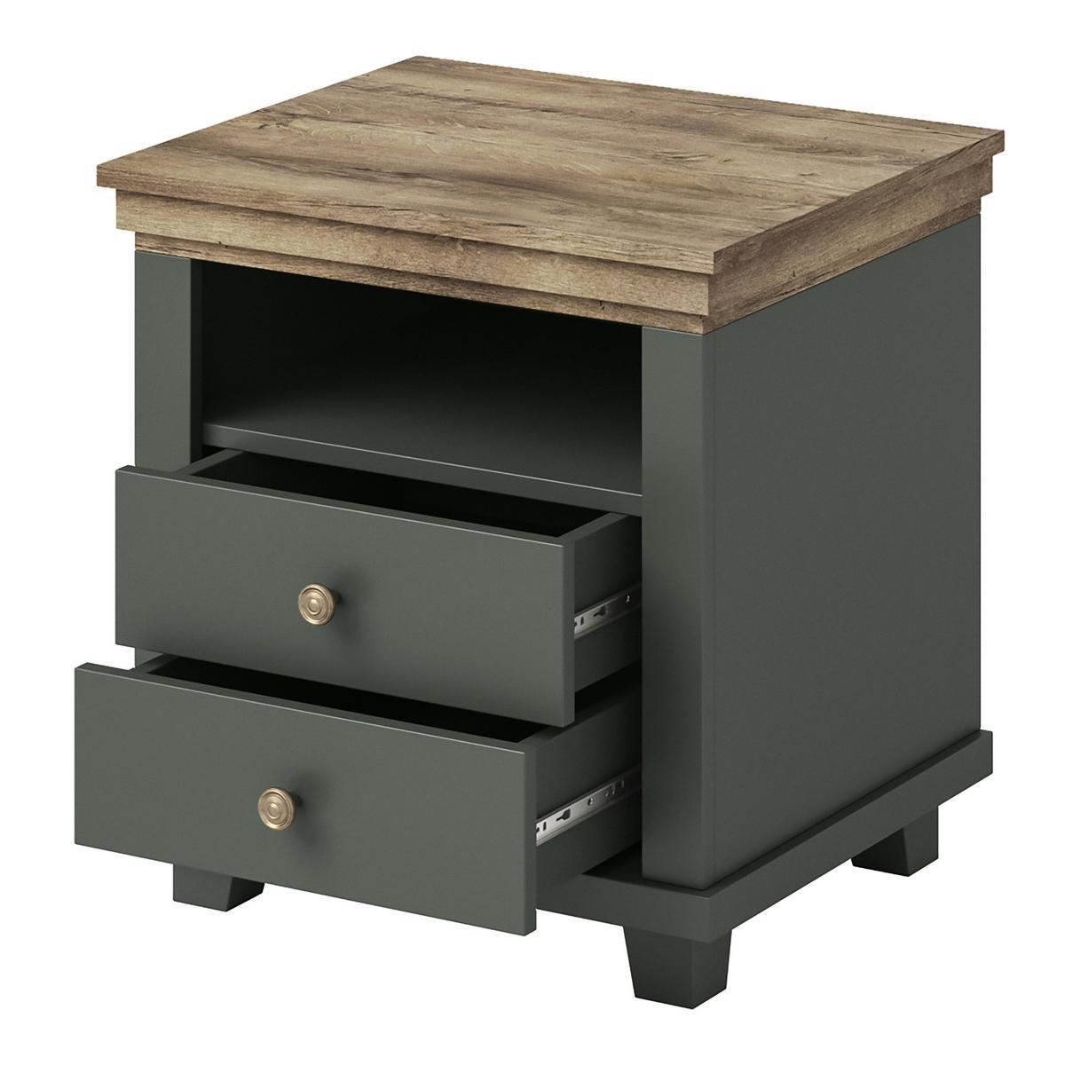 NACHTTISCH EVOLETTA 52/54/42 cm Grün - Grün, Holzwerkstoff (52/54/42cm) - MASSENO