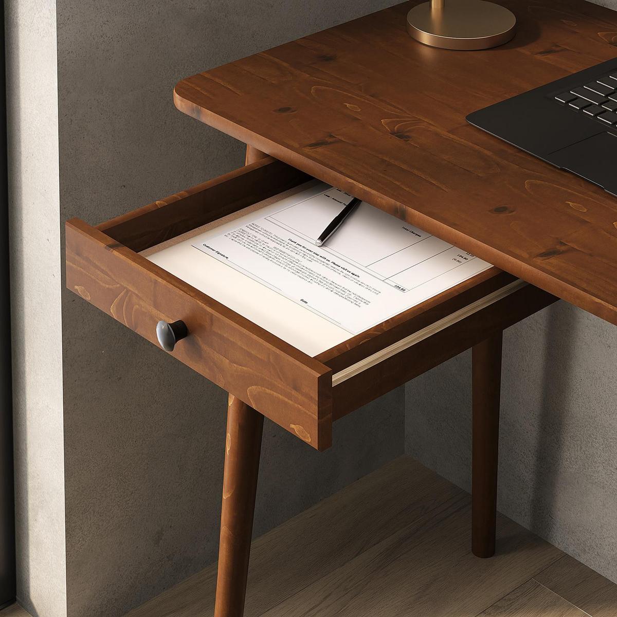 SCHREIBTISCH ANGOLO Kastanie - Kastanienfarben, Holz (54/155/75cm) - IDIMEX