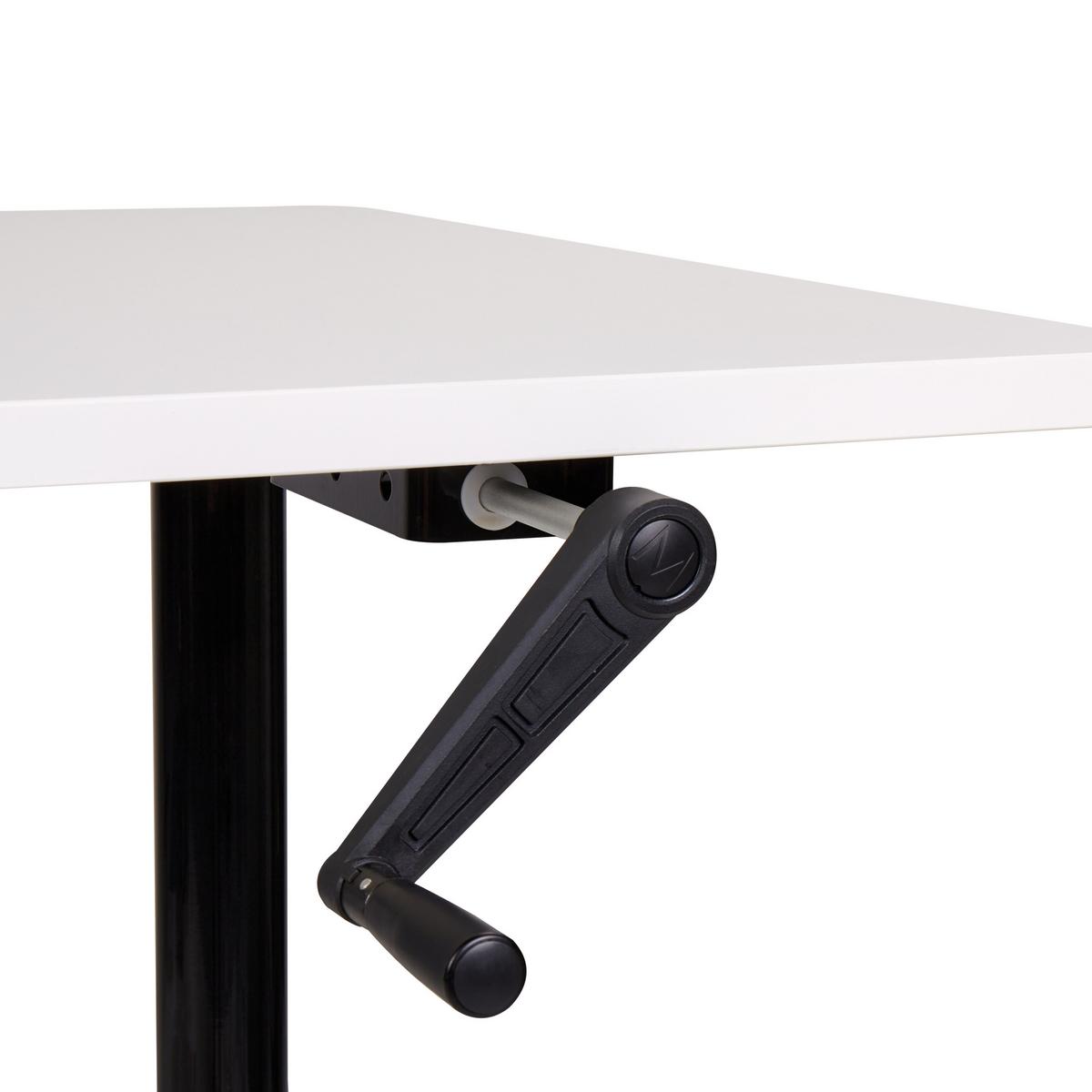 SCHREIBTISCH weißschwarz 160/72 cm manuell höhenverstellbar Destin IV - Schwarz/Weiß, Holz (120/72/74cm) - Beliani
