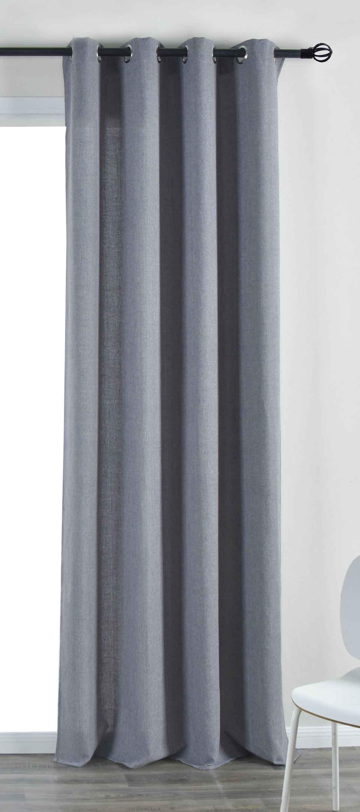 VORHANG »Essen« HxB 245x145 cm Dunkelgrau - Dunkelgrau, Textil (145/245cm) - Gardinenbox