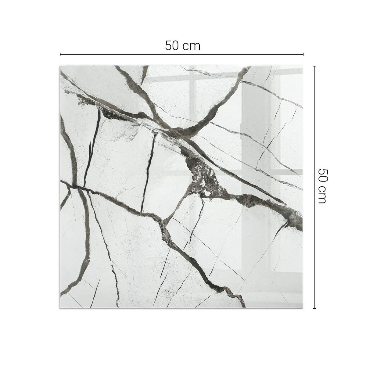 GLASPLATTE für Kamin 50x50 cm - Weiß, Glas (50/50/0.4cm) - TULUP