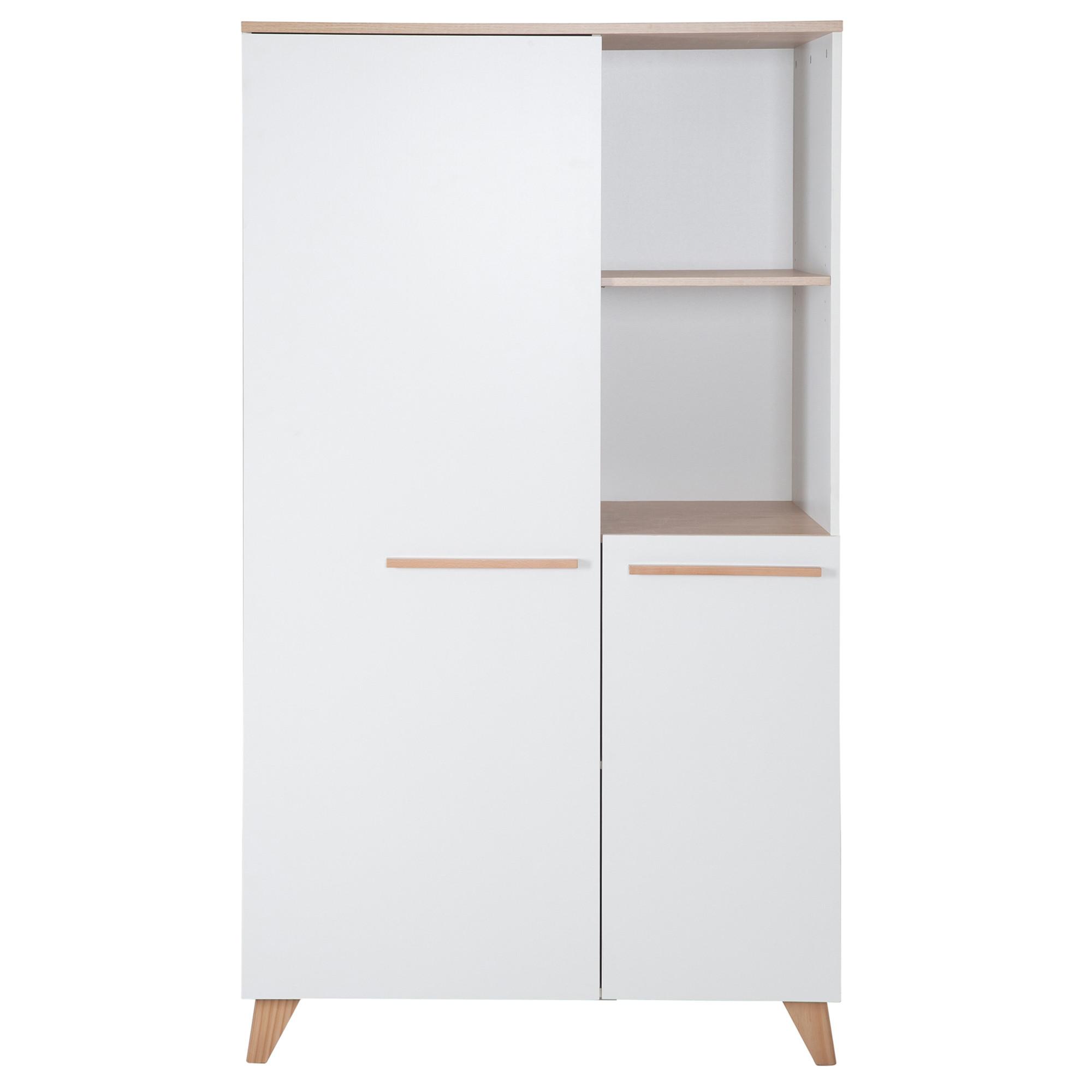 KINDERKLEIDERSCHRANK Leon 2-türig - Honigeiche/Weiß, Holz/Holzwerkstoff (100/180/52cm) - Roba