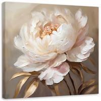 WANDBILD pfingstrose gold 3d - Beige, Textil (50/50cm) - Feeby