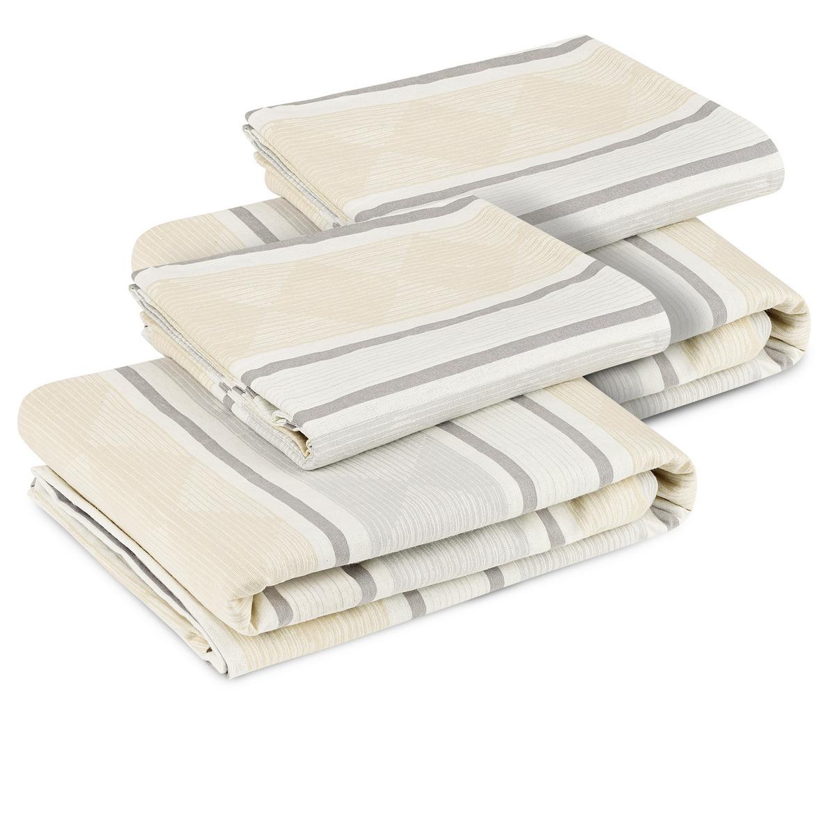 BETTWÄSCHE Viola Biber 155x220cm Beige 4tlg - Beige, Textil (155/220cm)