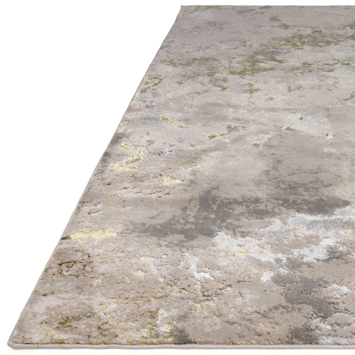 TEPPICH SARNTAL, abstrakt, aus Polyester, Gold, 160 x 230 cm - Goldfarben, Textil (230/160cm) - KADIMA DESIGN