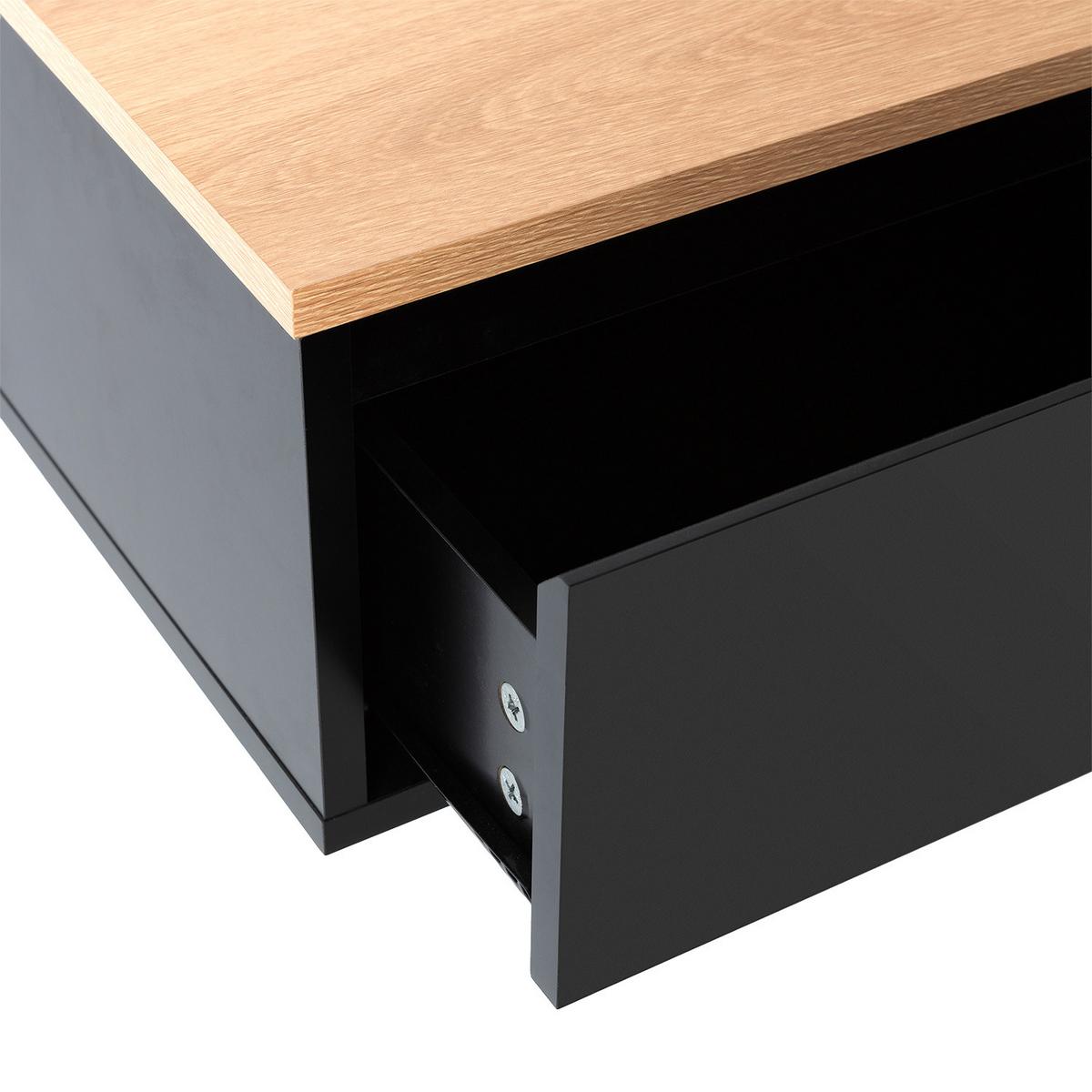 NACHTTISCH schwebende Desi Schwarz/Eiche - Schwarz, Holzwerkstoff (40/21/35cm) - VS Venta-stock