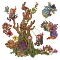WANDAUFKLEBER 60x62cm - Feenwald - Multicolor, Kunststoff (60/62/0.1cm) - Wallfluent