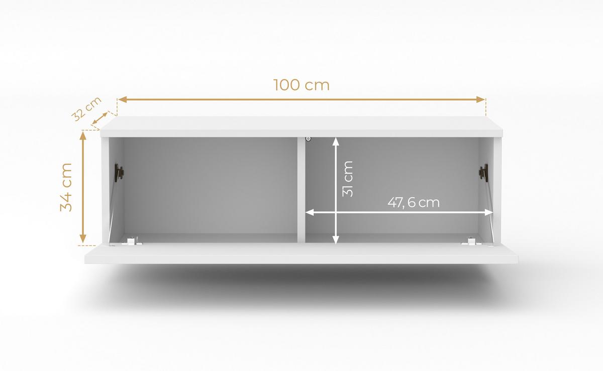 LOWBOARD Loriano 100 Eiche Wotan 100/34/32 cm – TV Board - Braun, Holzwerkstoff/Kunststoff (100/34/32cm) - AX Living