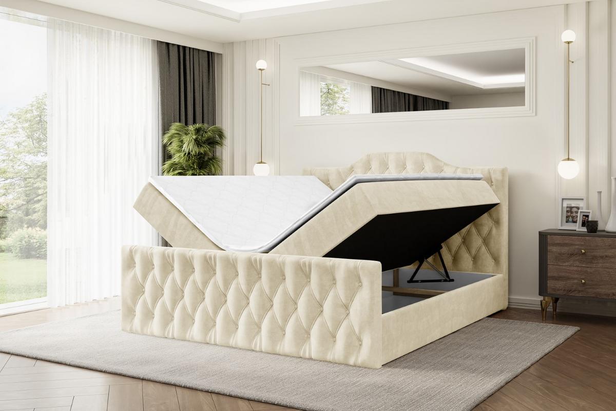 BOXBETT VILA-1-Z - 200x200 cm - H4 - Beige - Beige, Holzwerkstoff (200/200cm) - ALTDECOR