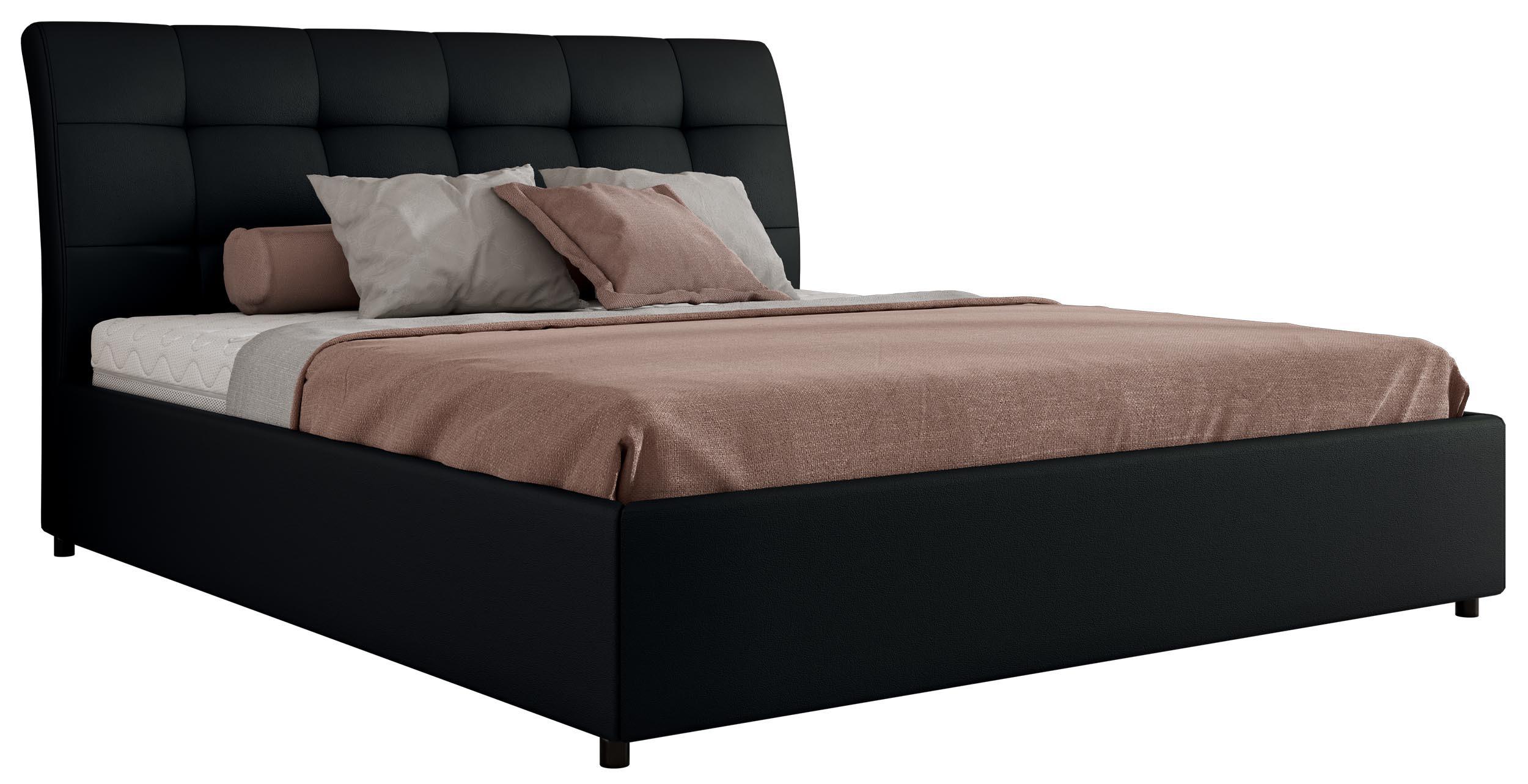 POLSTERBETT GALA CLASSIC 140/200 - Schwarz Kunstleder - Pocket-Matratze - Schwarz, Textil (140/200cm) - MKS
