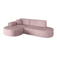 ECKSOFA Ottomane Links MARI-L1 - 243x171x79 cm Rosa Cord - Schwarz/Rosa, Holzwerkstoff/Kunststoff (163/234cm) - ALTDECOR