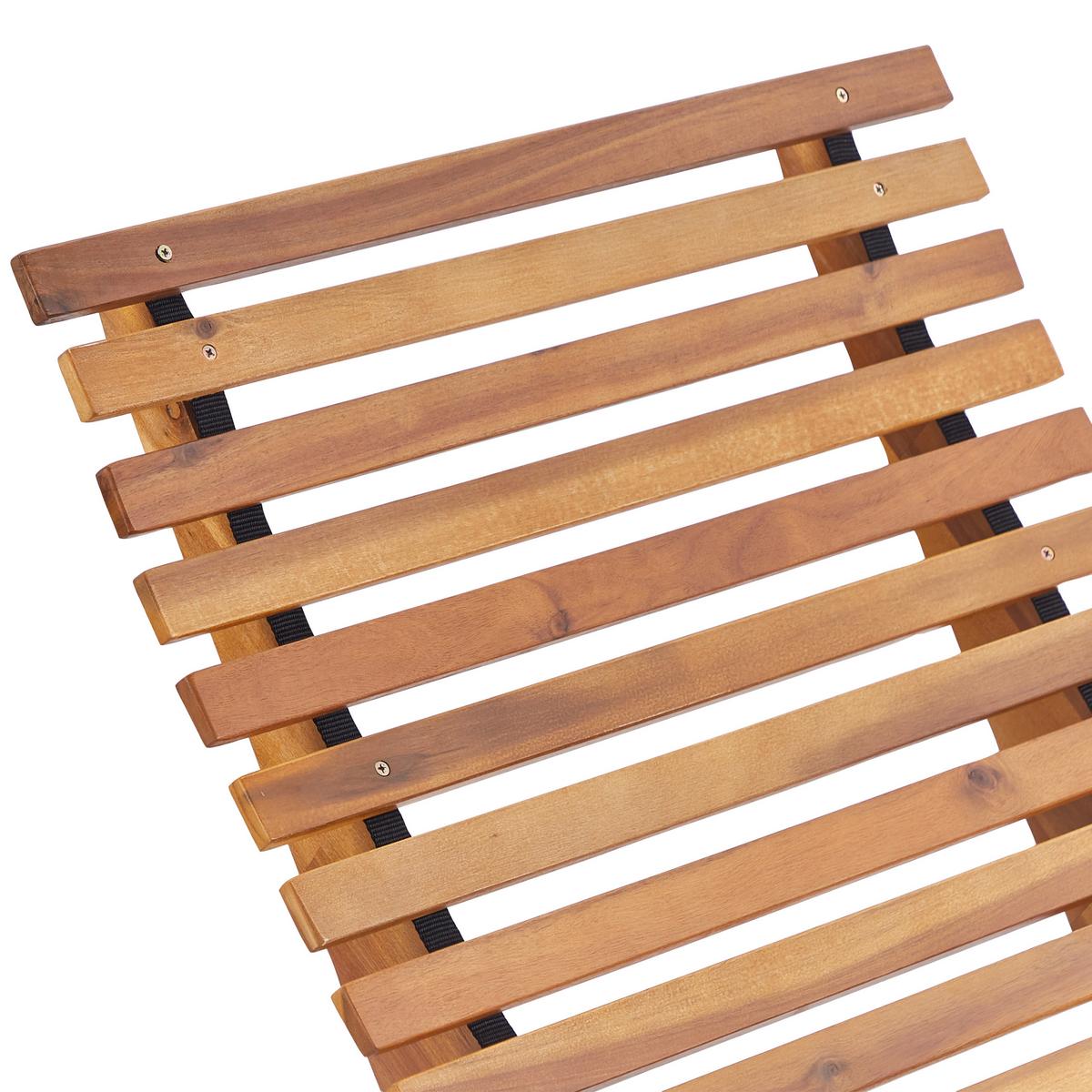 SONNENLIEGE mit Kissen Blau Brescia Premium - Braun, Holz (60/90/176cm)